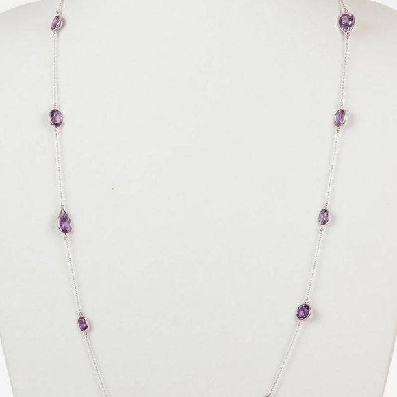 Alberto Juan 14 kt White Gold Purple Amethyst Flap - Picture 1 of 16